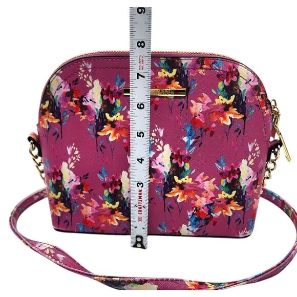 Steve Madden Floral Crossbody Purse BMAGGIE Bag Pink Gold Hardware - Picture 9 of 9